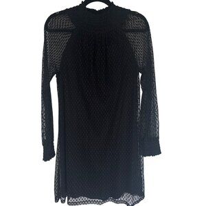 2/$30 Ella Moss XS Black Mini Textured Long Sleeve Dress